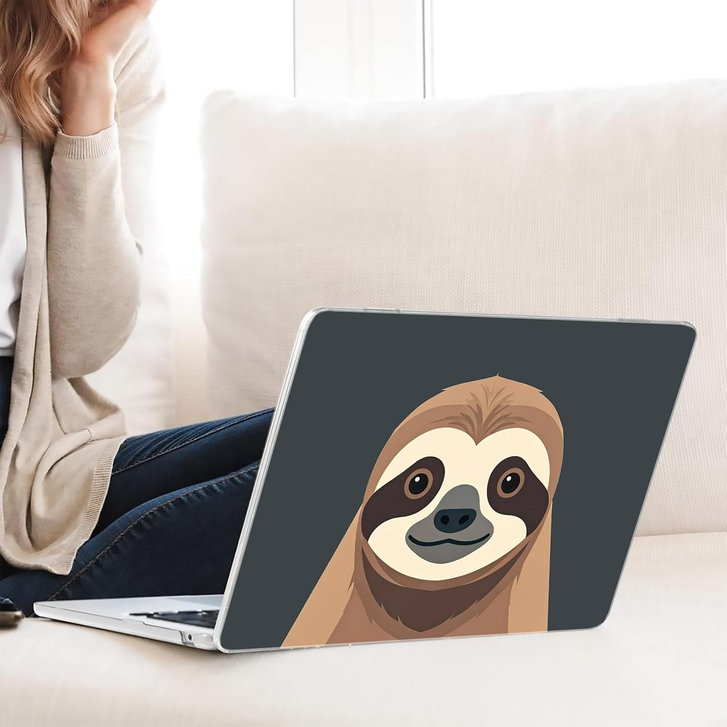 Compatible with MacBook Air 15.3-inch, Hard Shell Case with Keyboard Cover and Screen Protector (A2941, M2 Chip / A3114, M3 Chip / A3241, M4 Chip, 2023-2025 Release) - Sloths MC21223