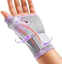 CAMBIVO Wrist Supports with Thumb Splint, Wrist Splint with Adjustable Straps, Breathable Thumb Support for Arthritis De Quervain's Tenosynovitis, Sprains, Fits Right or Left Hand（Purple, S/M）