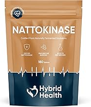 Hybrid Health Nattokinase 180 Tablets | 200MG 4000FU | Sourced from Naturally Fermented Soybeans | High Strength, Vegan, Non-GMO Formula for Cardiovascular Support
