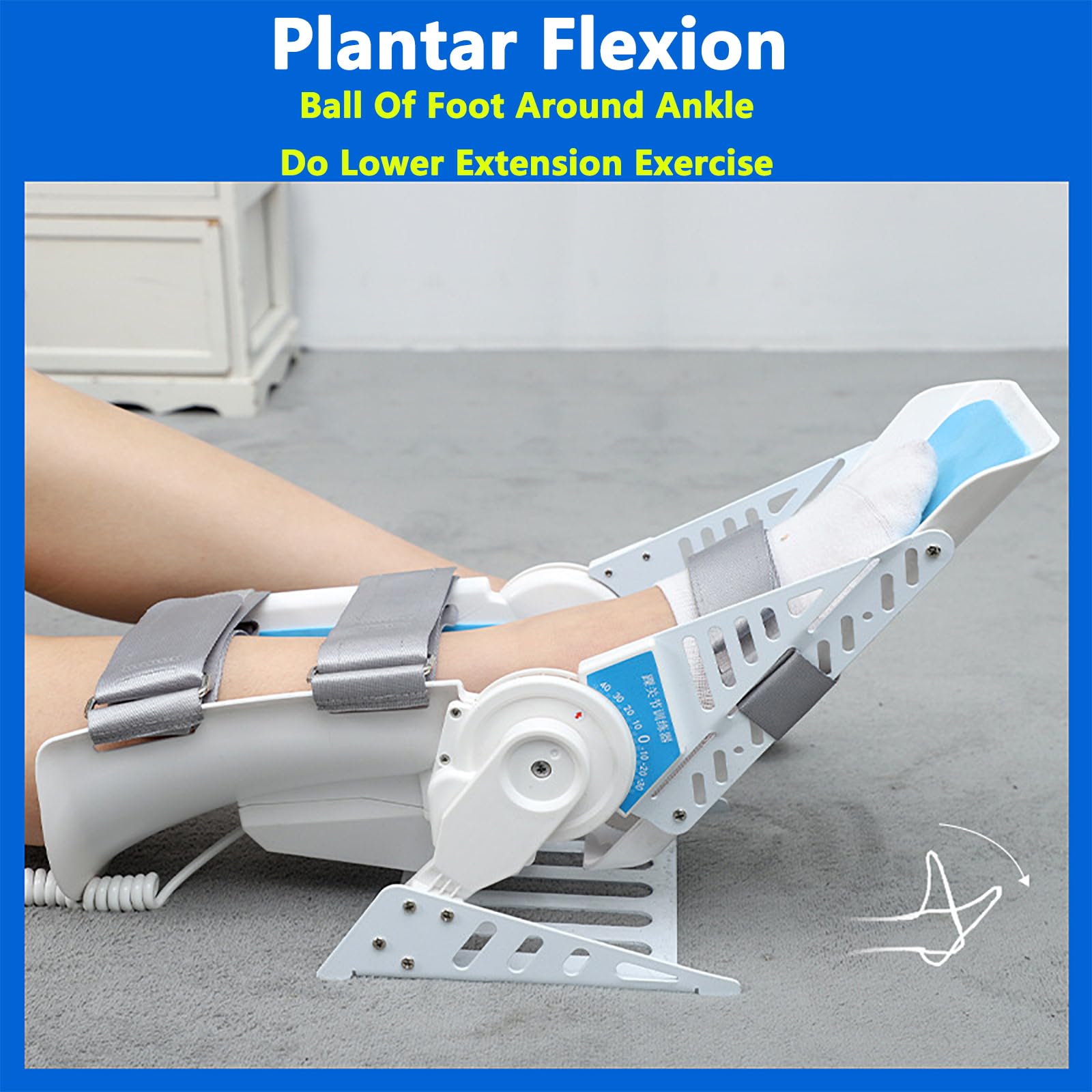 Inmovilizador Tobillo-Pie,EntrenadorRehabilitación Tobillo Manual/eléctricoconpatronesflexión Plantar Y Dorsiflexión,ángulo Ajustable-30~40° Y 3velocidades,visualización Datos,paradislocación