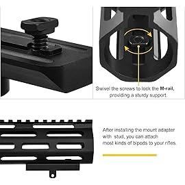 CVLIFE M-Rail Bipod Adapter Sling Stud Mount Bipod for M-Rail 4 T-Nuts 4 Screws and 1 Wrench