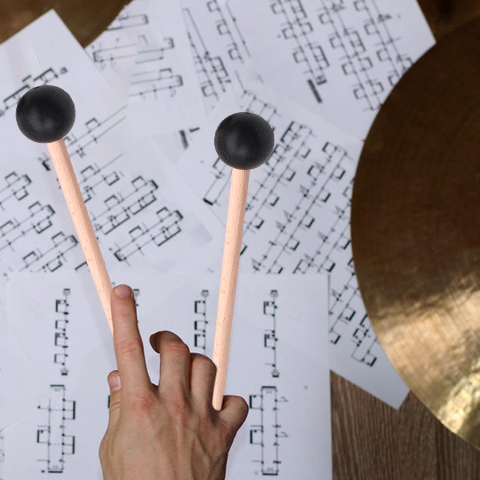 Maillets de percussion en caoutchouc | Maillets de xylophone avec tête en caoutchouc | Baguettes de batterie pour percussion comme tambour de langue, xylophone, carillon, handpan