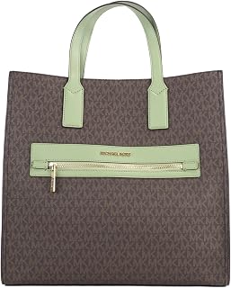KENLY LARGTE TOTE SHOULDER BAG SATCHEL, Brown , Light Sage, One Size