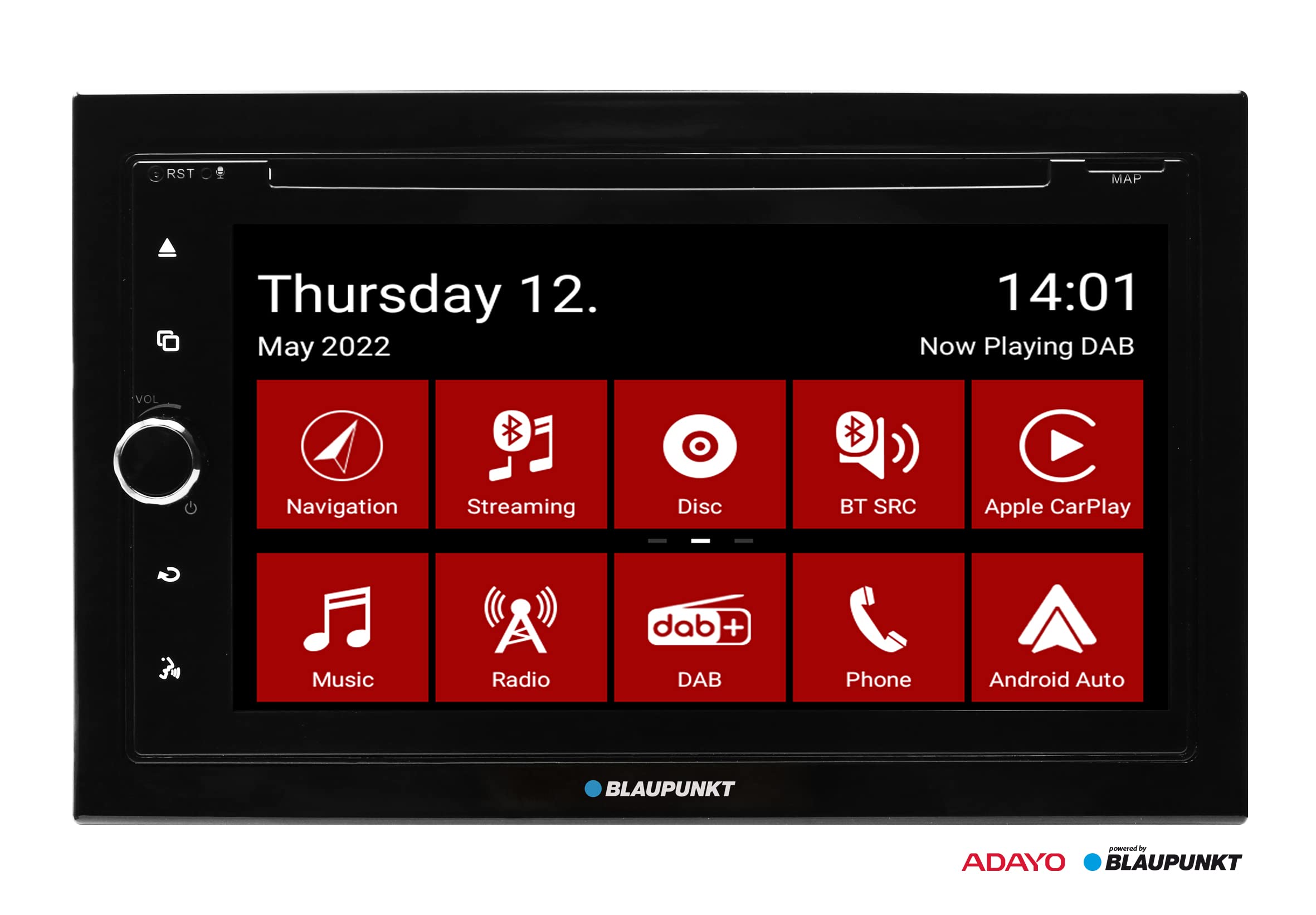 Blaupunkt Vienna 700 DAB, 2-DIN Car-Multimedia, 6,75 Zoll Touchscreen, Wireless CarPlay & Android Auto, DAB+, Navigation vorbereitet (Software separat), Bluetooth, CD/DVD, 2xUSB, Rückfahrkamera, 180W