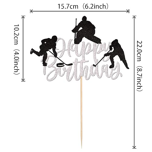Miniatura 2 de 1 pieza de decoración de pastel de hockey con purpurina para decoración de pastel de hockey sobre hielo, jugador de hockey sobre hielo, selección de