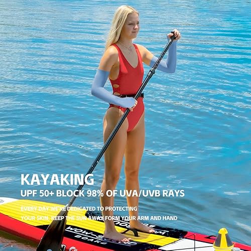 Miniatura 3 de Cubierta de brazo de manga larga con protección UV para mujer, protección UPF 50+, cubierta de mano de sol de verano para pesca al aire libre