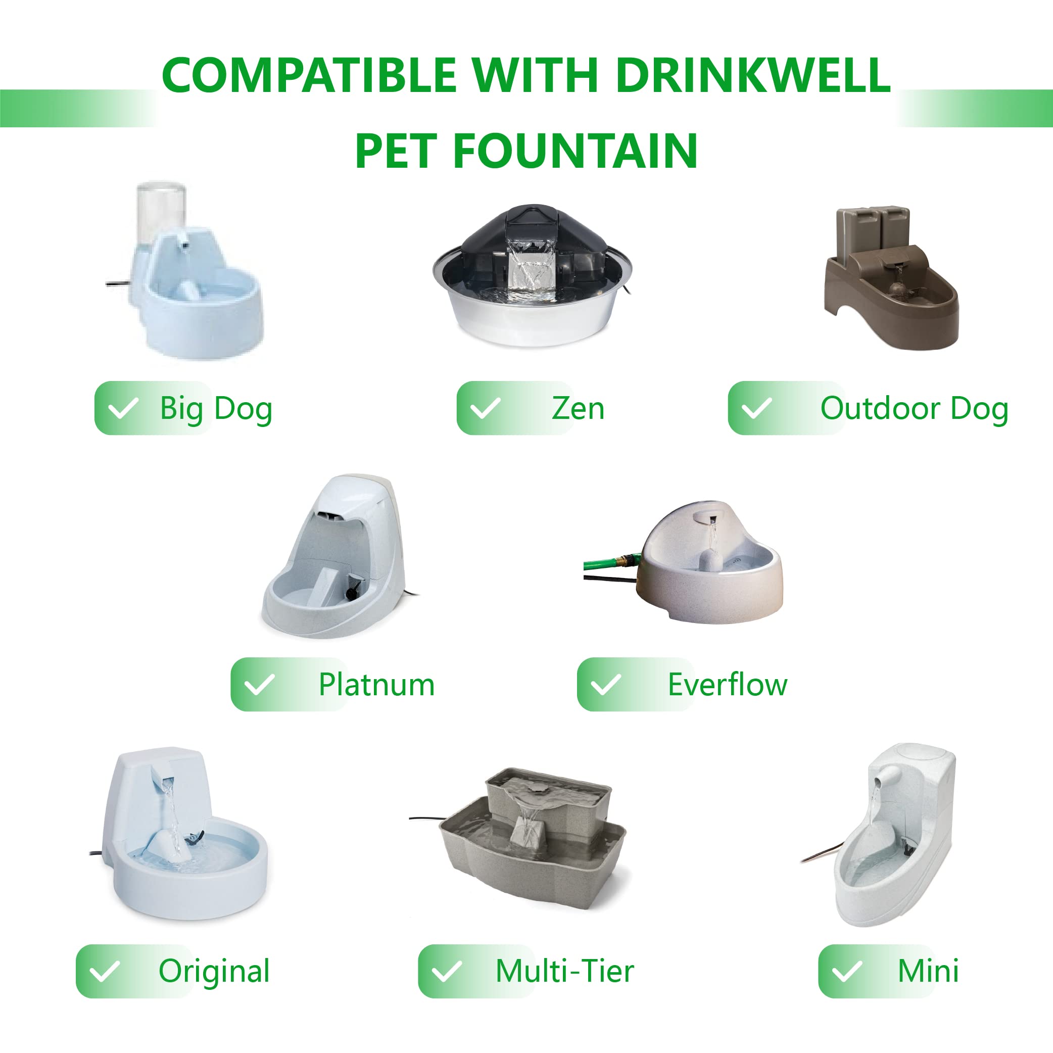 Paquete de 12 filtros de carbón de carbono de repuesto para fuente de mascotas Drinkwell Platinum, filtros de carbón para fuente de agua para perros y gatos