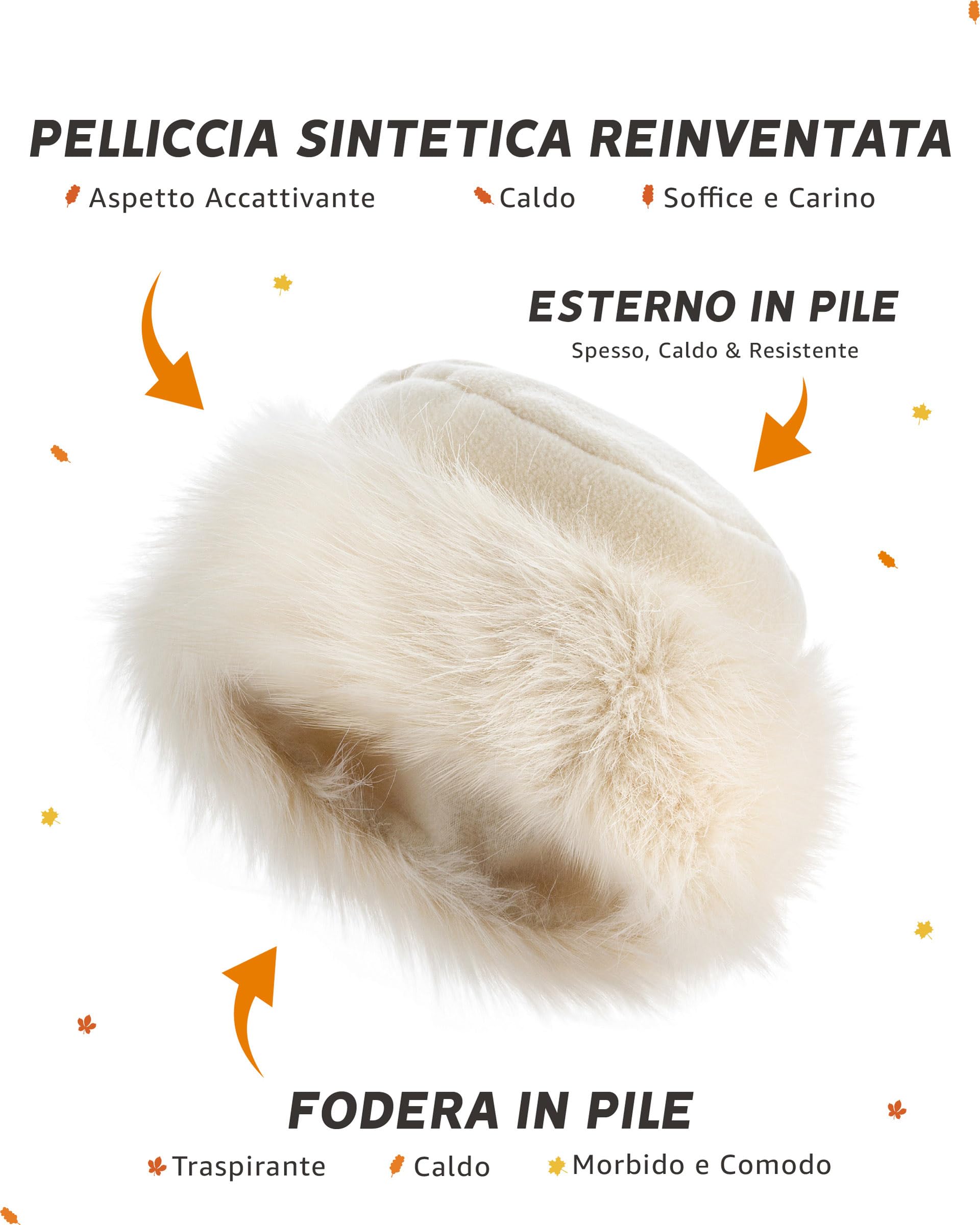 Futrzane Classic Colbacco - Cappello Pelliccia Ecologica Donna - Berretto Russo
