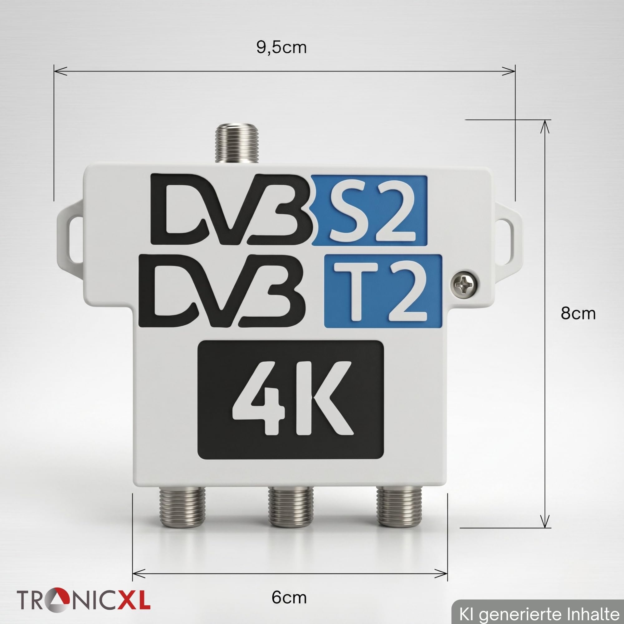 TronicXL Amplificatore di segnale da 60 dB con splitter satellitare a 3 vie, distributore antenna per DVB-S2 (satellite) / DVB-T2 (antenna), 4K 8K UHD TV morbido