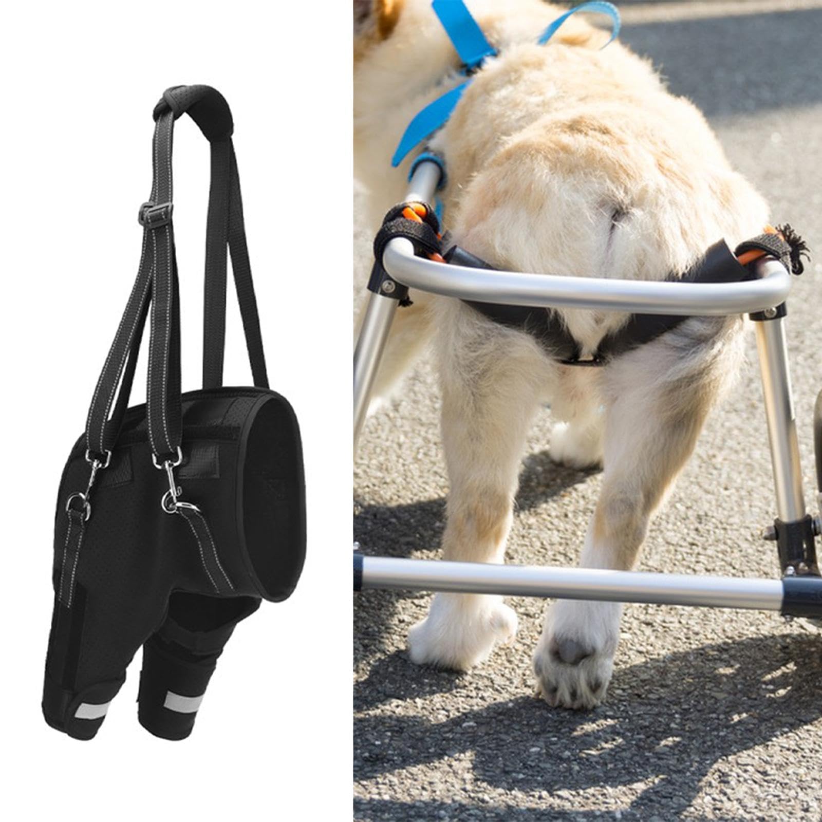 Generic Arnés de Asistencia para Las Patas Traseras de Perros con Patas Traseras Débiles, con Tira Reflectante, Arnés Elevador para Perros, Xl