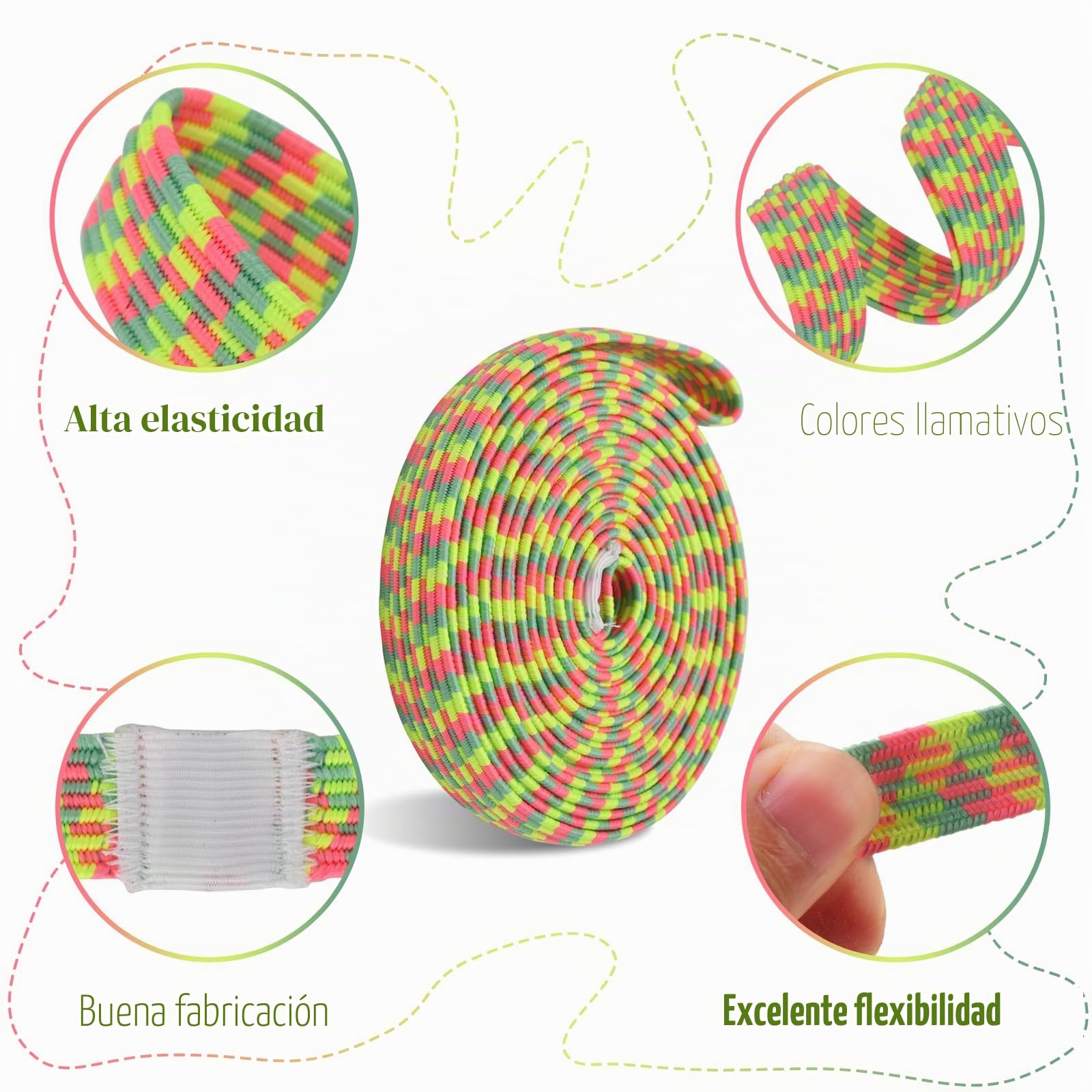 DealKits Gummitwist - Juego de cuerda de saltar para niños, goma de goma, 4 m, con instrucciones, juego de jardín, juego de pausa, regalo de escolarización para niñas y niños