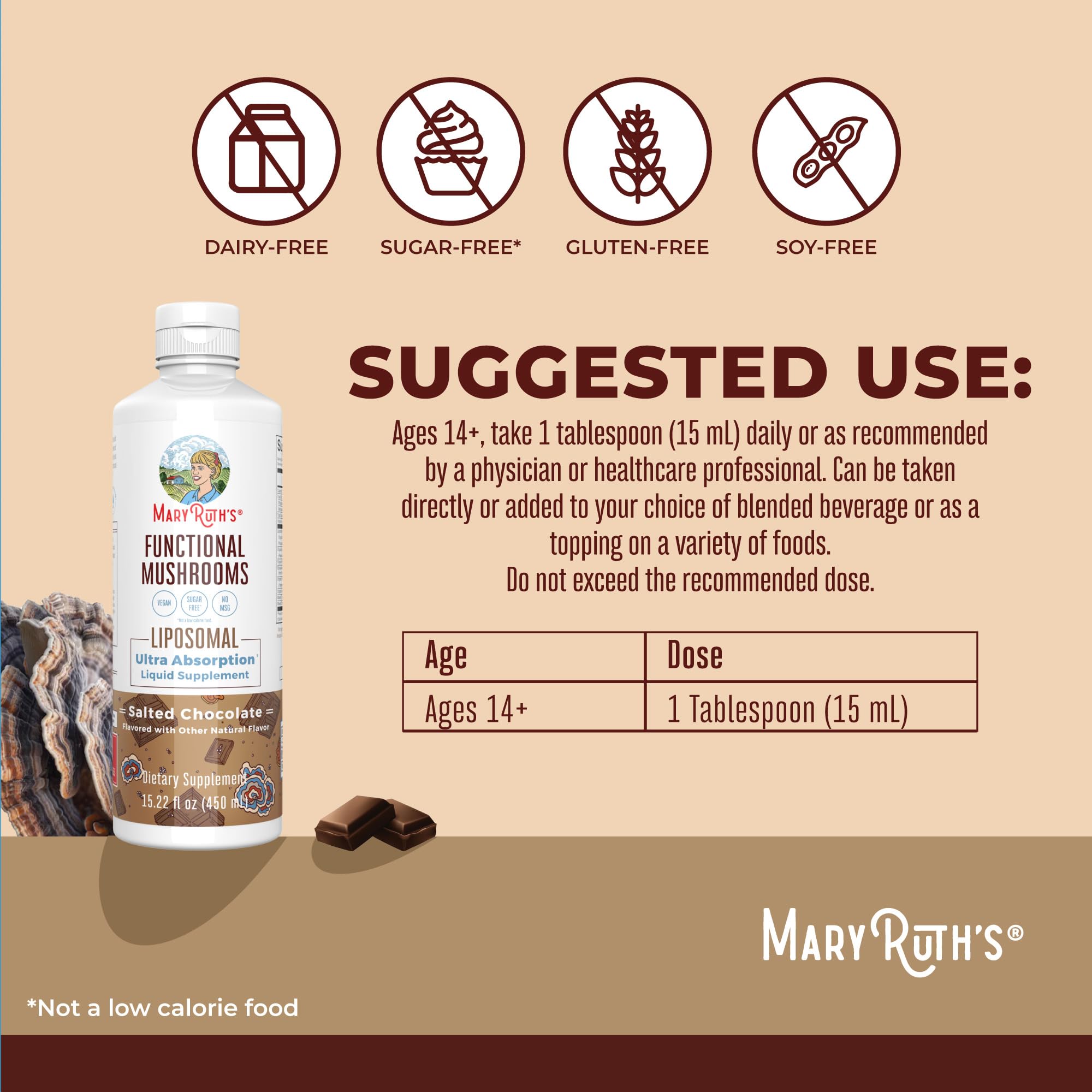 MaryRuth Organics Mushroom, Mushroom Supplement, Mushroom Liquid Vitamin, Reishi Mushroom Supplement for Immune Support, Turkey Tail Vitamin for Stress Relief, Vegan, Non-GMO, Gluten Free, 15.22 Fl Oz — Amazon image 6