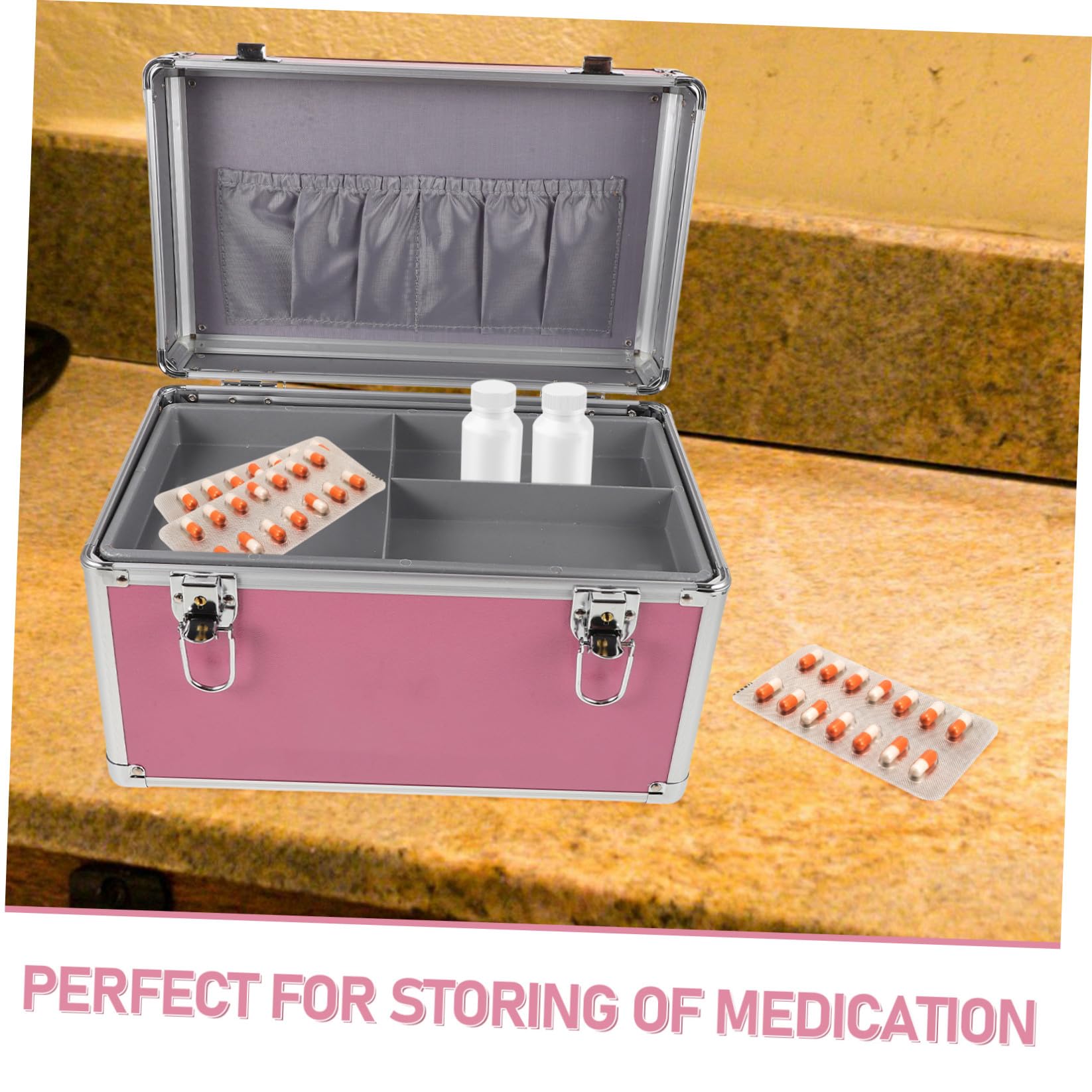 Scatola Porta Medicinali Portatile Organizer Pronto Soccorso Leggero Con Maniglia Capacità Per Casa e Ufficio Pratica e Multi-funzionale Per Viaggi e Emergenze