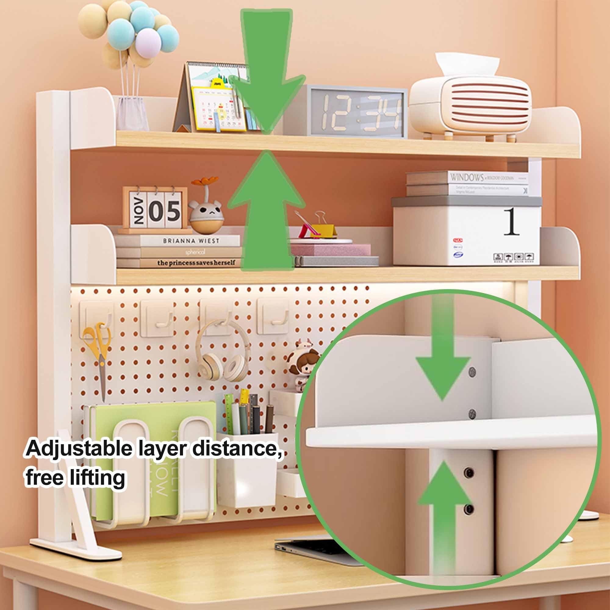 Scaffale da scrivania per dormitorio, libreria, espositore per riporre oggetti da scrivania, con morsetto, organizer per scrivania, per ufficio domestico e scrivanie per computer(60x20x38cm)