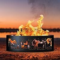 Vista 2 de PD Metals DMR00460 - Anillo de fuego para exteriores sin pintar, 12 pulgadas de alto, 60 pulgadas de diámetro, 60 x 60 x 12 pulgadas, color negro