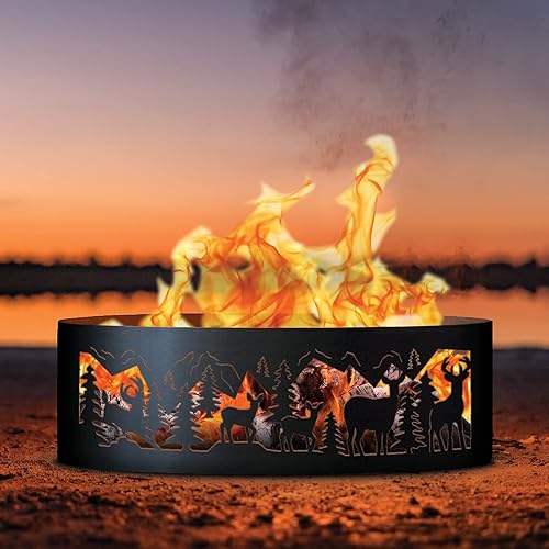 Miniatura 2 de PD Metals DMR00460 - Anillo de fuego para exteriores sin pintar, 12 pulgadas de alto, 60 pulgadas de diámetro, 60 x 60 x 12 pulgadas, color negro