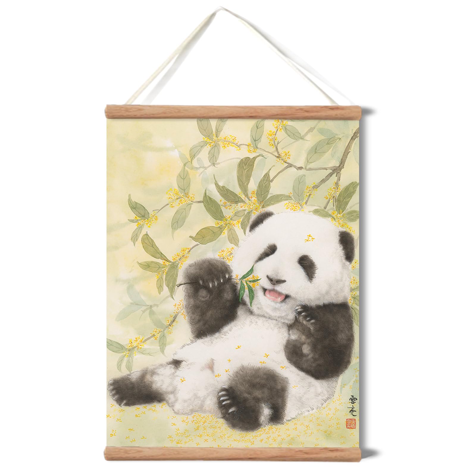 Amazon.co.jp: xinyuru パンダ ウォールアート キャンバススクロール