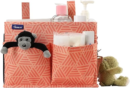 Miniatura 16 de Surblue - Organizador de cama colgante para mesita de noche, bolsa de almacenamiento, bolsillo para literas y camas de hospital, dormitorios Z-Zebra