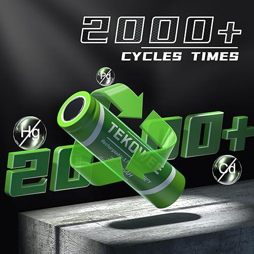 Miniatura 4 de Paquete de 4 baterías recargables 18650 con parte superior plana, baterías de litio de 3.7 V de 3000 mAh para faro, linterna LED, ventiladores,