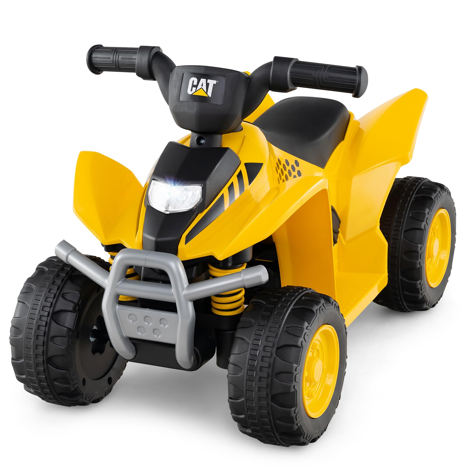 HONEY JOY 4 Wheeler Battery Powered Toddler Quad, Horn, LED Headlight, Treaded Wheels, Electric Car for Kids, 6V Ride On Toys for Kids, Gift for Boys
