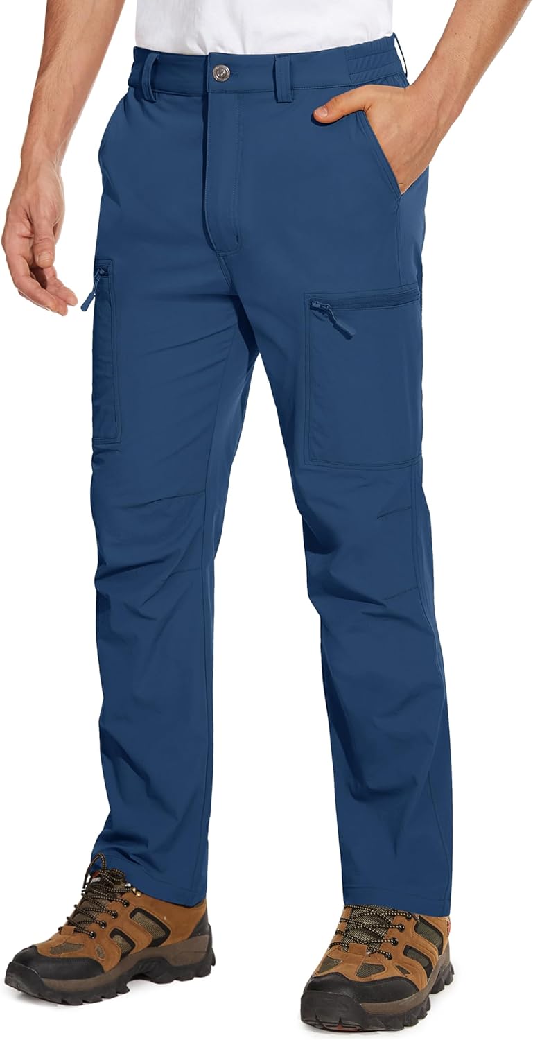 MAGCOMSEN Men's Hiking Pants 6 Pockets,Water Resistant Ripstop Outdoor Pants,Lightweight Quick Dry Fishing Work Pants