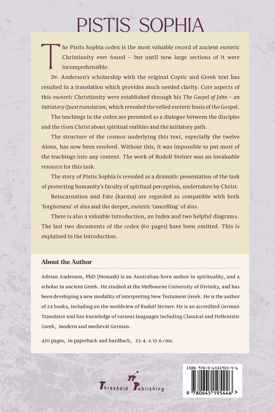 Pistis Sophia: The ancient Coptic codex in a new Translation with a Commentary