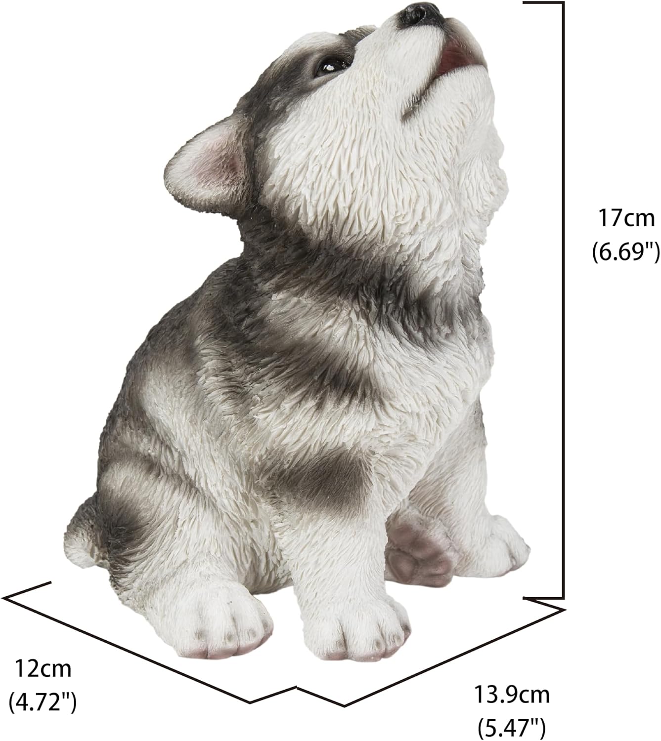 Hi-Line Gift Ltd 87703-N Howling Alaskan Malamute Puppy Statue, 6.69-inch Height, White