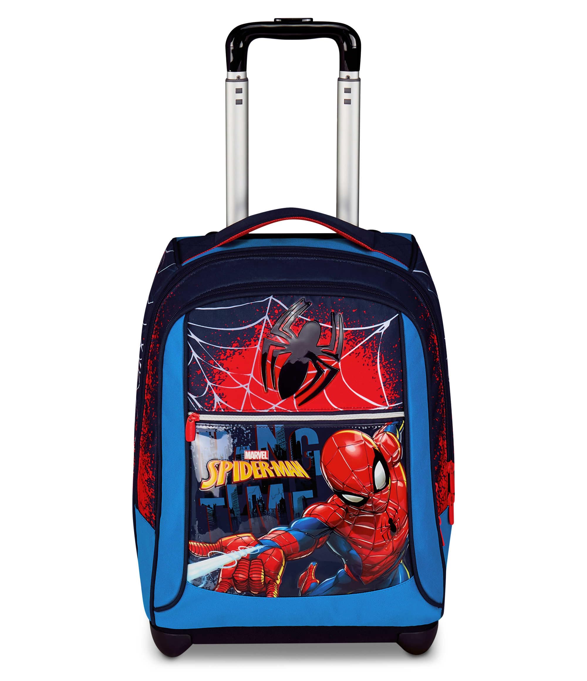 Seven Spiderman Big Trolley Scuola Fisso, Blu, 2 in 1, Doppio Uso, Trolley e Zaino, Zaino Scuola Elementare, Bambino