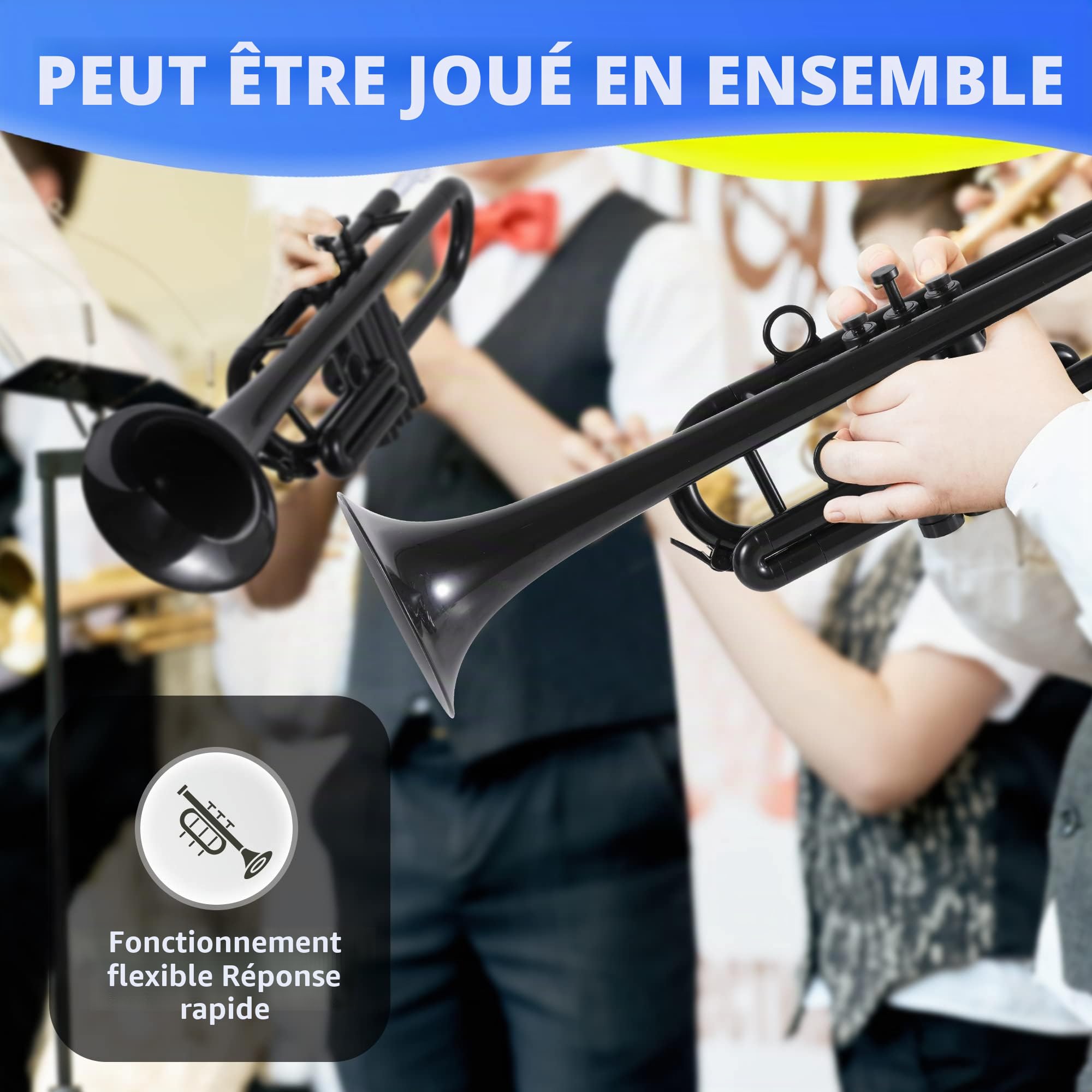 PAMPET Trompette professionnelle en plastique noir