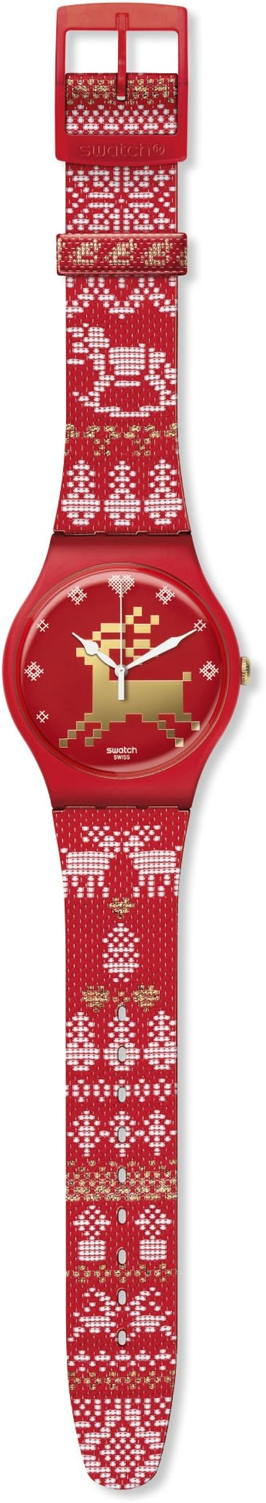 Swatch New Gent Special Edition Christmas Red Knit SUOZ172S : Amazon.co.uk:  Watches