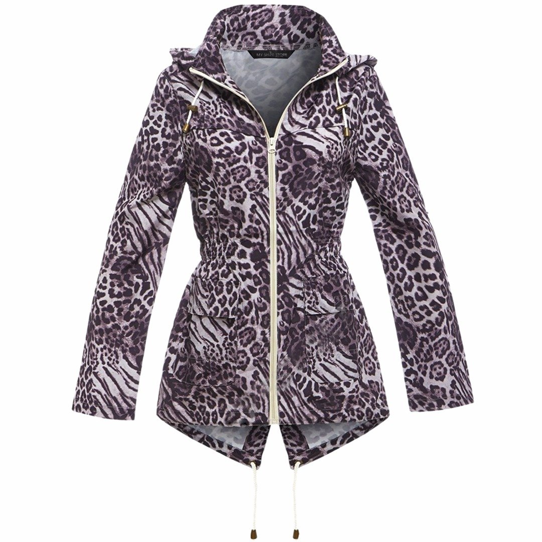 Myshoestore Women's Safari Rain Mac Raincoat Showerproof Fishtail Cagoule Kagool Kagoul Kag Festival Parka Jacket Hooded Lightweight Shower Proof Rain Coat ( Purple, Uk12)