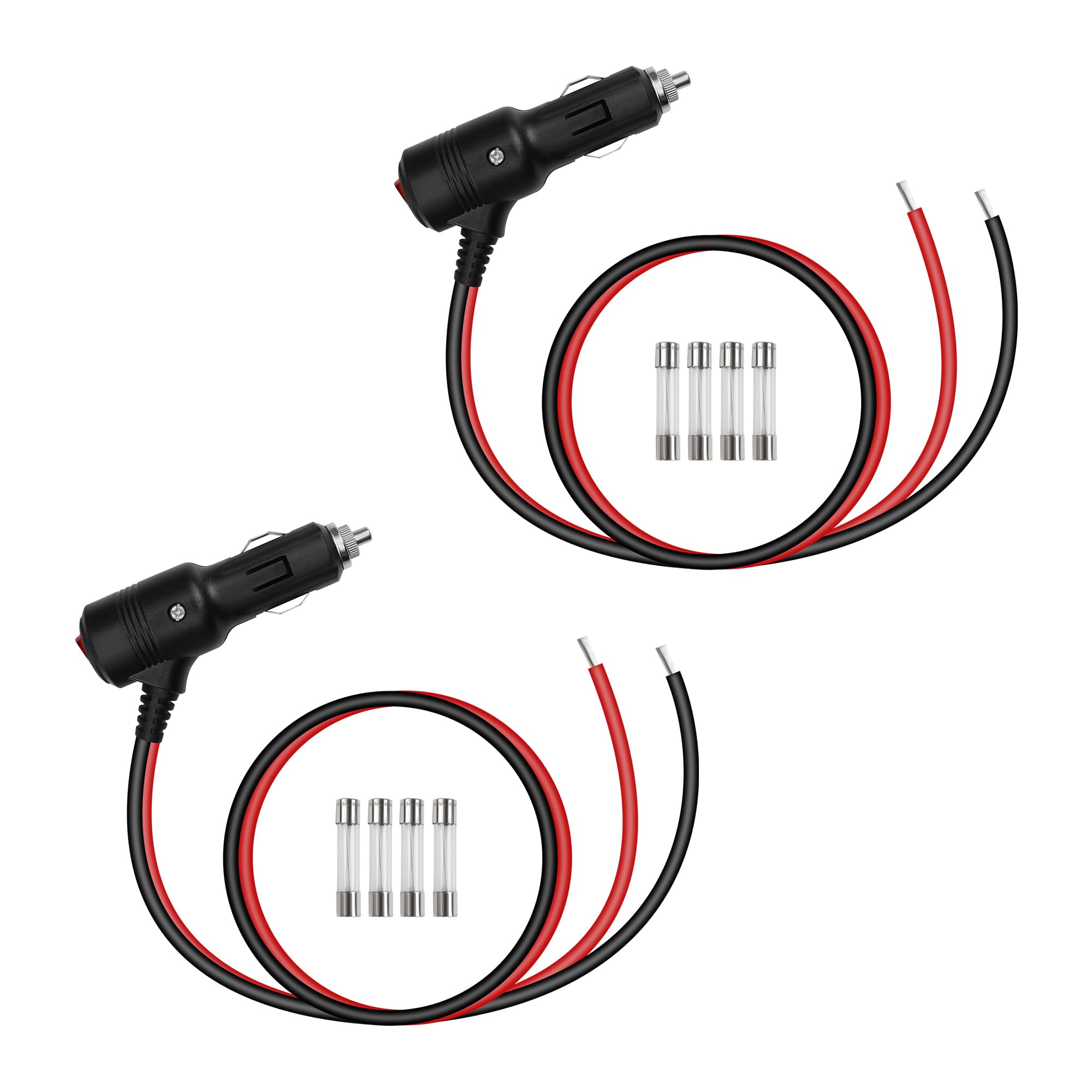 GELRHONR 12Volt Replacement Cigarette Lighter Male Plug Power Cable, Motorcycle Truck Lighter with On Off Switch, 16AWG Heavy Duty Cord Plug with 15A