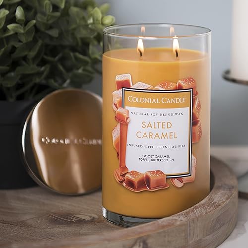 Vista 161 de Colonial Candle Vela perfumada en frasco, cilindros clásicos, brillo navideño, 2 mechas, 19 onzas, morado