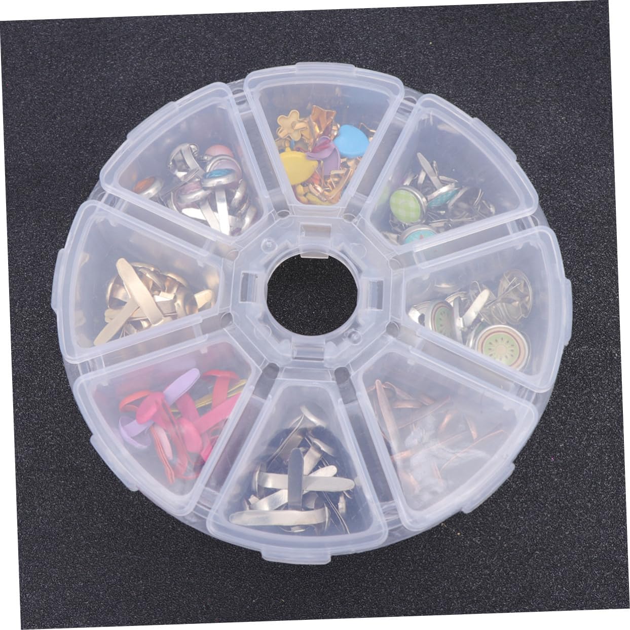 Gogogmee 110pcs Colorful Metal Brads Fasteners for DIY Crafts Scrapbooking Cardmaking Decoration with Storage Box and Easy to Use Embellishment Kit