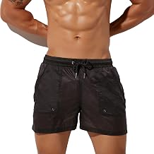 Sexy Mens Mesh Shorts Boxer Briefs Lounge See Through Hollow Lingerie Underpants