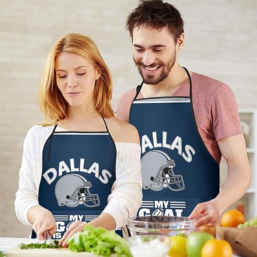 Miniatura 5 de Delantal de regalo para fanáticos del fútbol con 2 bolsillos para mujeres y hombres, delantal de cocina de chef de cocina, delantal de regalo para