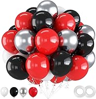 Vista 23 de Juego de 60 globos de color morado y blanco para cumpleaños de niñas, temática de princesa con confeti dorado, globos de látex de 12 pulgadas