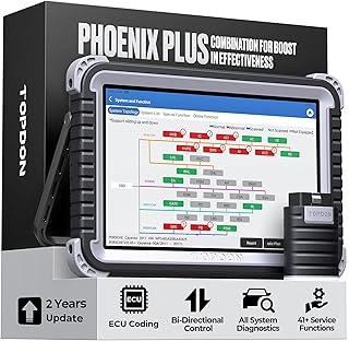 TOPDON Phoenix Plus ECU Coding Scan Tool, Topology Bidirectional Diagnostic Scanner, Key Programming IMMO, OEM Full System, 41+ Service, FCA Gateway Bypass, 2 Years Free Update