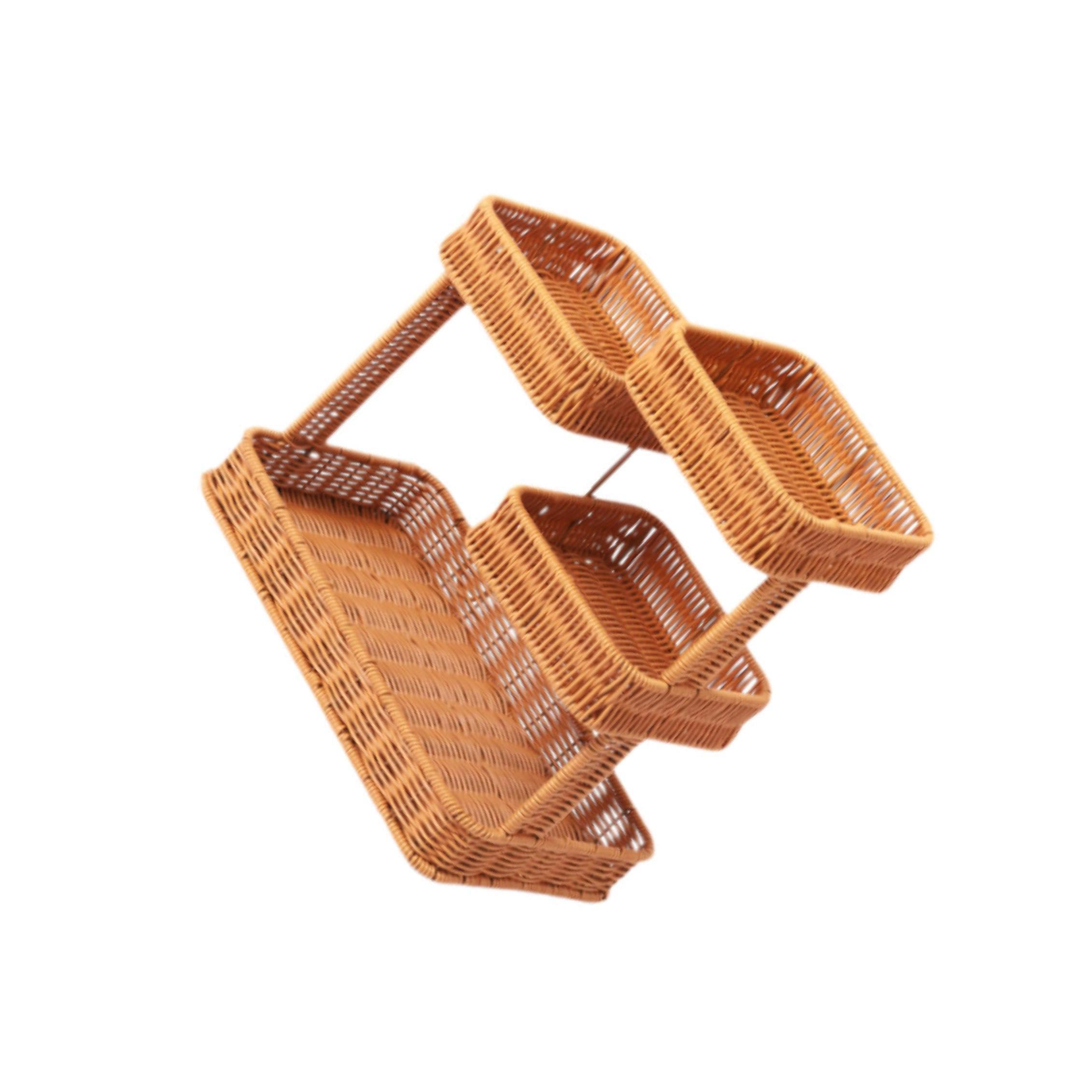 Twisaxc Brown Woven Storage Basket Organizing Sundries Accessories Organizer Trays Makeup Storage For Creative And Efficient Solution Accessories Organizer Trays 4 Layer