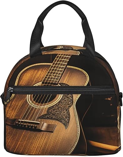 Miniatura 8 de NONHAI Lonchera térmica con diseño de guitarra del viejo oeste, para mujeres y hombres, reutilizable, a prueba de fugas, para oficina, viajes, picnic
