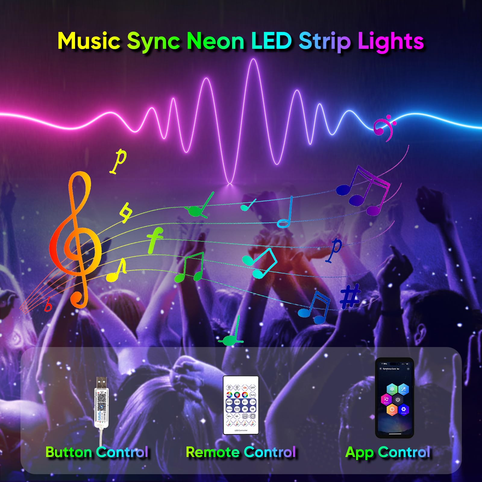 iNextStation 5M RGBIC Neon Rope Light, 360° RGB Outdoor LED Strip Lights - Image 2