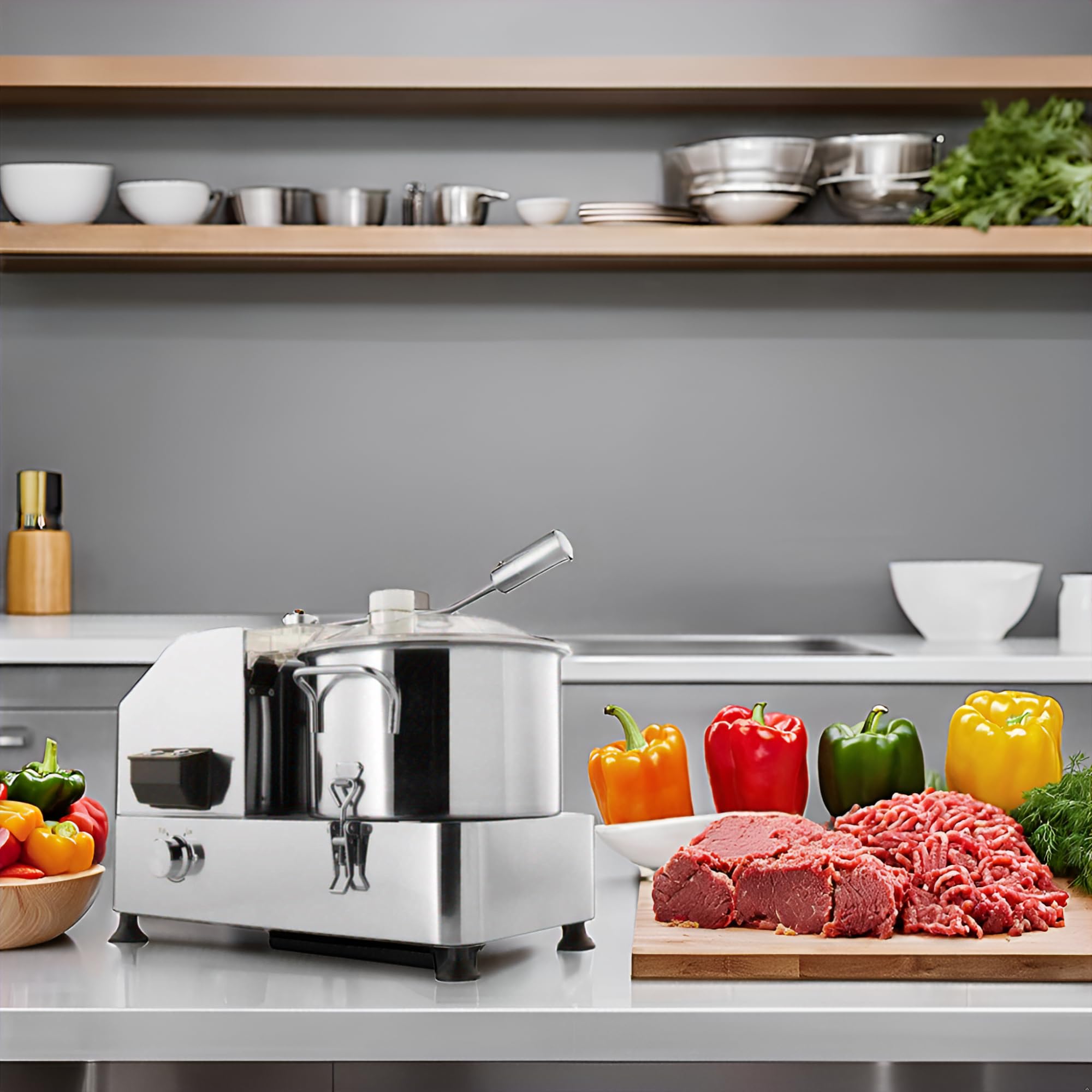 Cutter elettrico professionale 12 l – 2 kW – doppia lama – 1100 – 2200 giri/min – alte prestazioni