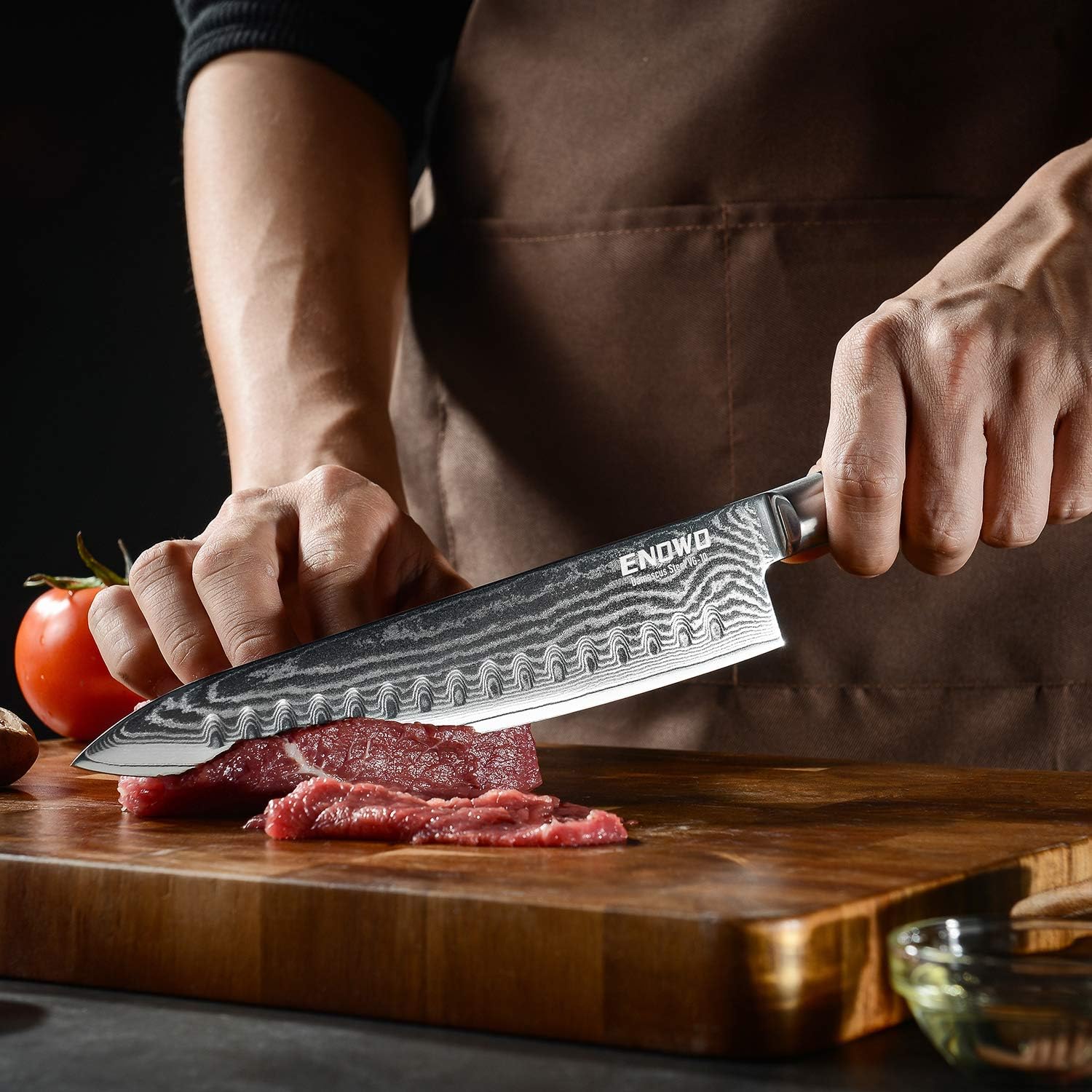 🛒 Flash Sale enowo Damascus Chef Knife 8 Inch with Clad Dimple,Razor Sharp Kitchen Carving Sushi Knife Made of Japanese VG-10 Stainless Steel,Gift Box,Ergonomic, Superb Edge Retention, Stain & Corrosion Resistant Buy 1 get 1 enowo Damascus Chef Knife 8 Inch with Clad Dimple,Razor Sharp Kitchen Carving Sushi Knife Made of Japanese VG-10 Stainless Steel,Gift Box,Ergonomic, Superb Edge Retention, Stain & Corrosion Resistant