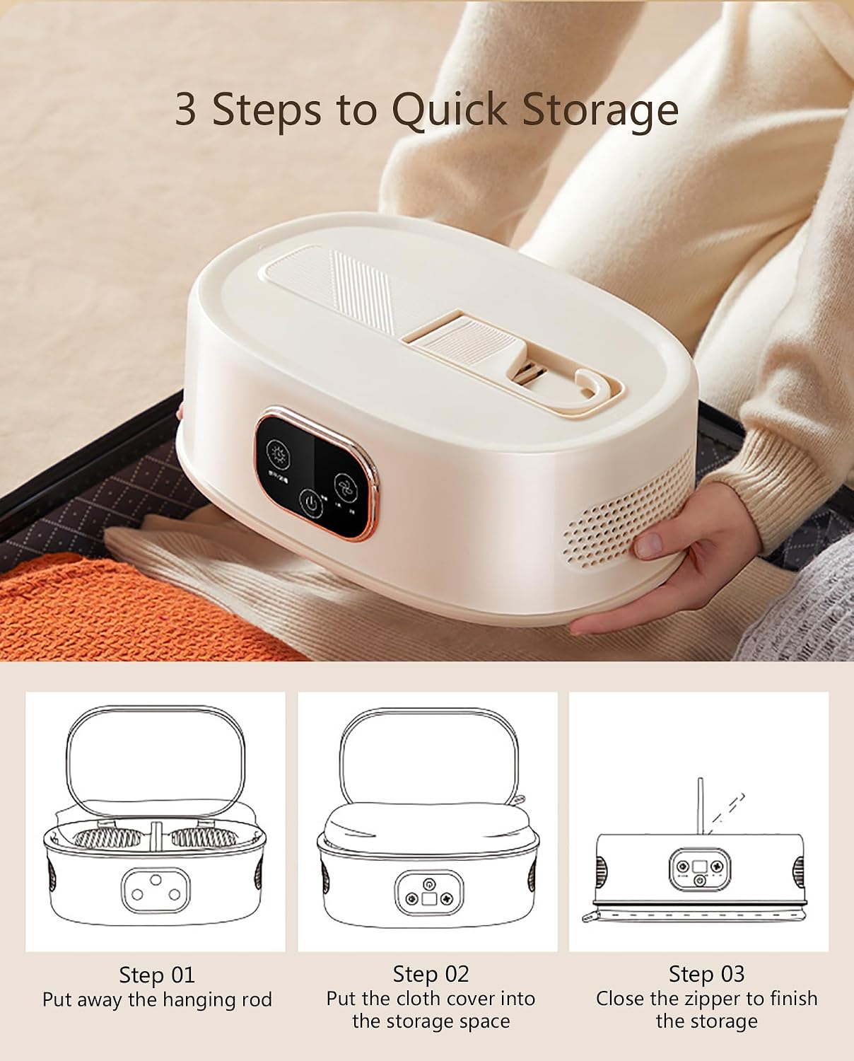 Small Dryer Machine with Dryer Bag, Multifunctional Clothes Dryer, Foldable Heated Drying Rack for Travel, RV, Home, Apartment