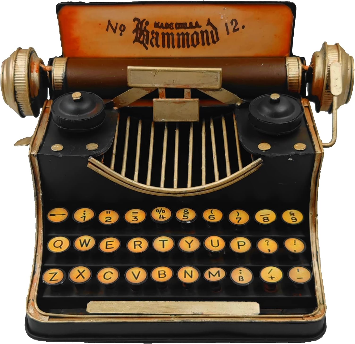 Money Bank Retro Vintage Tin Antique Typewriter Model Piggy Bank Coin Bank Classic Decoration for Home Shoot Movie Props