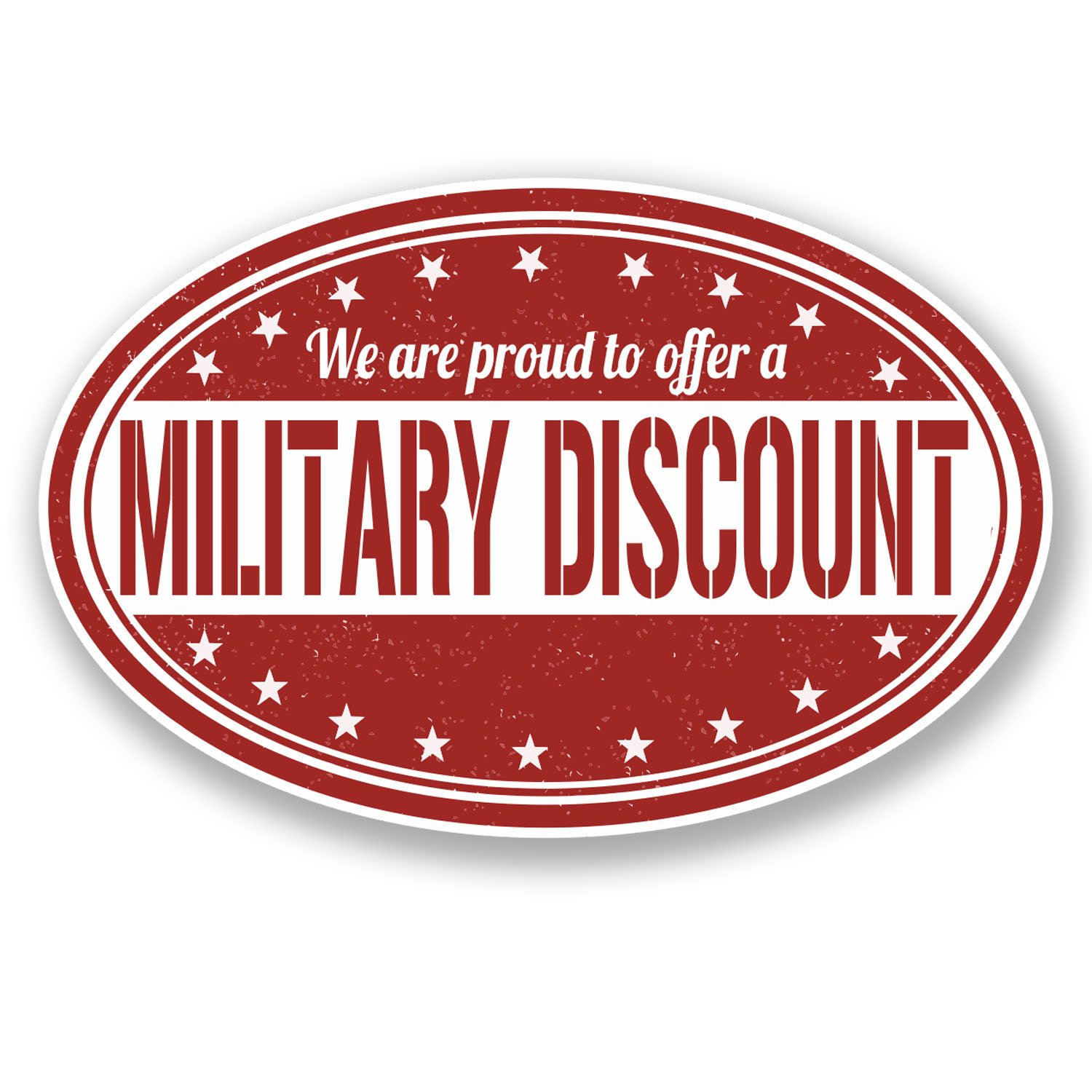Destinationvinyl Multi 2 X 10Cm Military Discount Vinyl Sticker Shop Till Counter Armed Forces #5206 (10Cm Wide X 6.5Cm Tall)