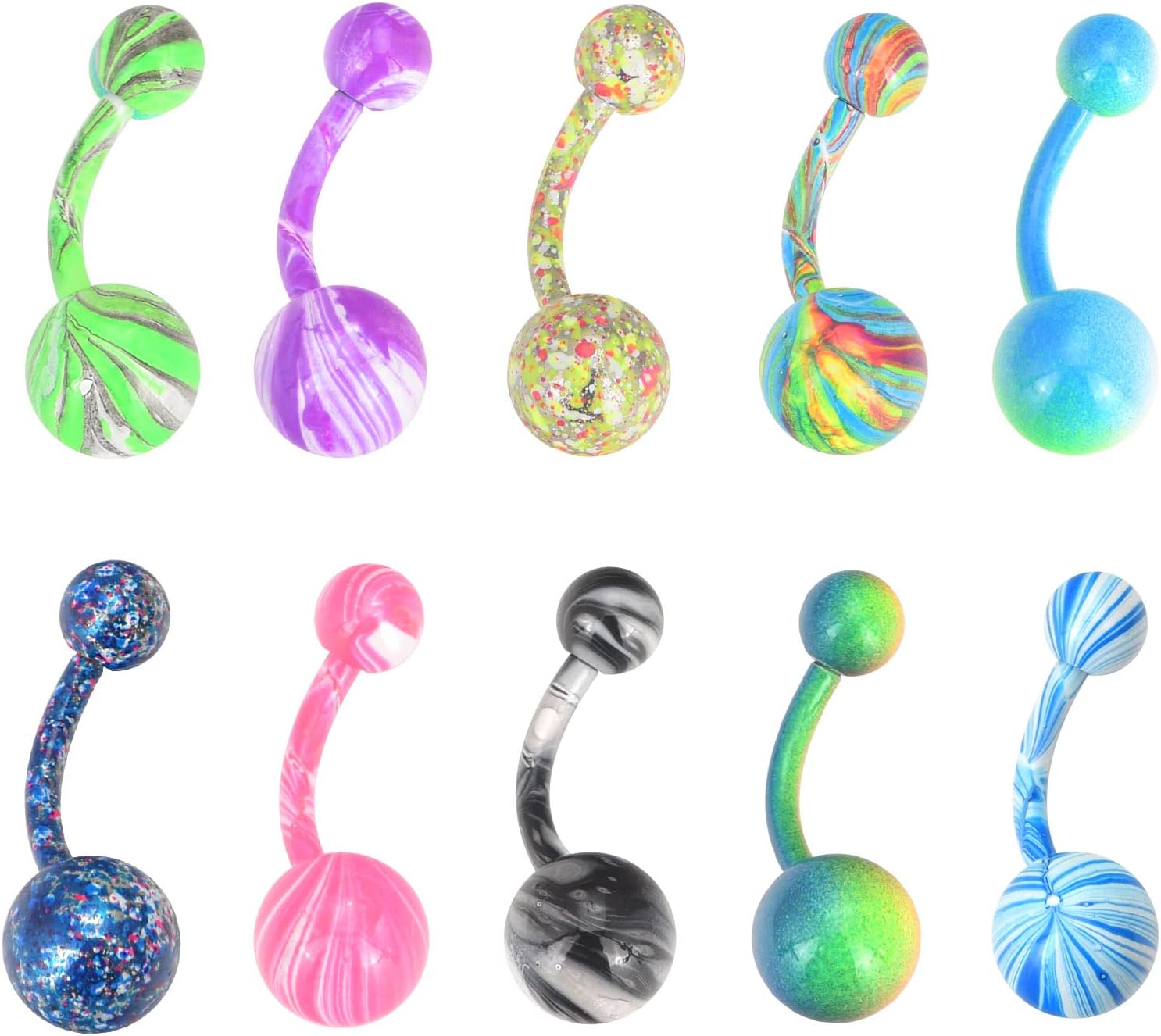 Stuppendux 10Pcs Paint Steel Septum Rings Piercing Jewelry Cartilage Helix Daith Tragus Earring Hoop Lip Nose Hinged Seamless Nose Hoop Ring for Women Men