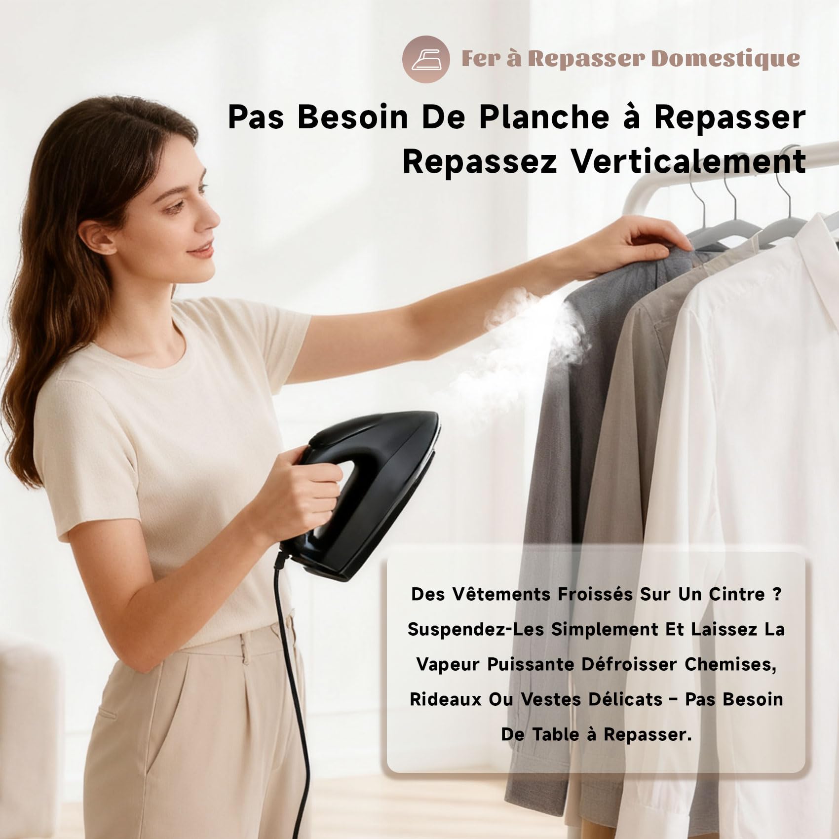 Fer à repasser – Primé Lépine 2025, fer à repasser abryos, defroisseur abryos, Compact et portable, Repassage express, partout avec vous (Bleu)