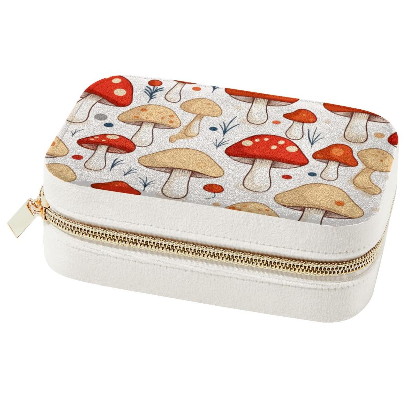 Boîte à bijoux spacieuse haut de gamme avec design champignon coloré