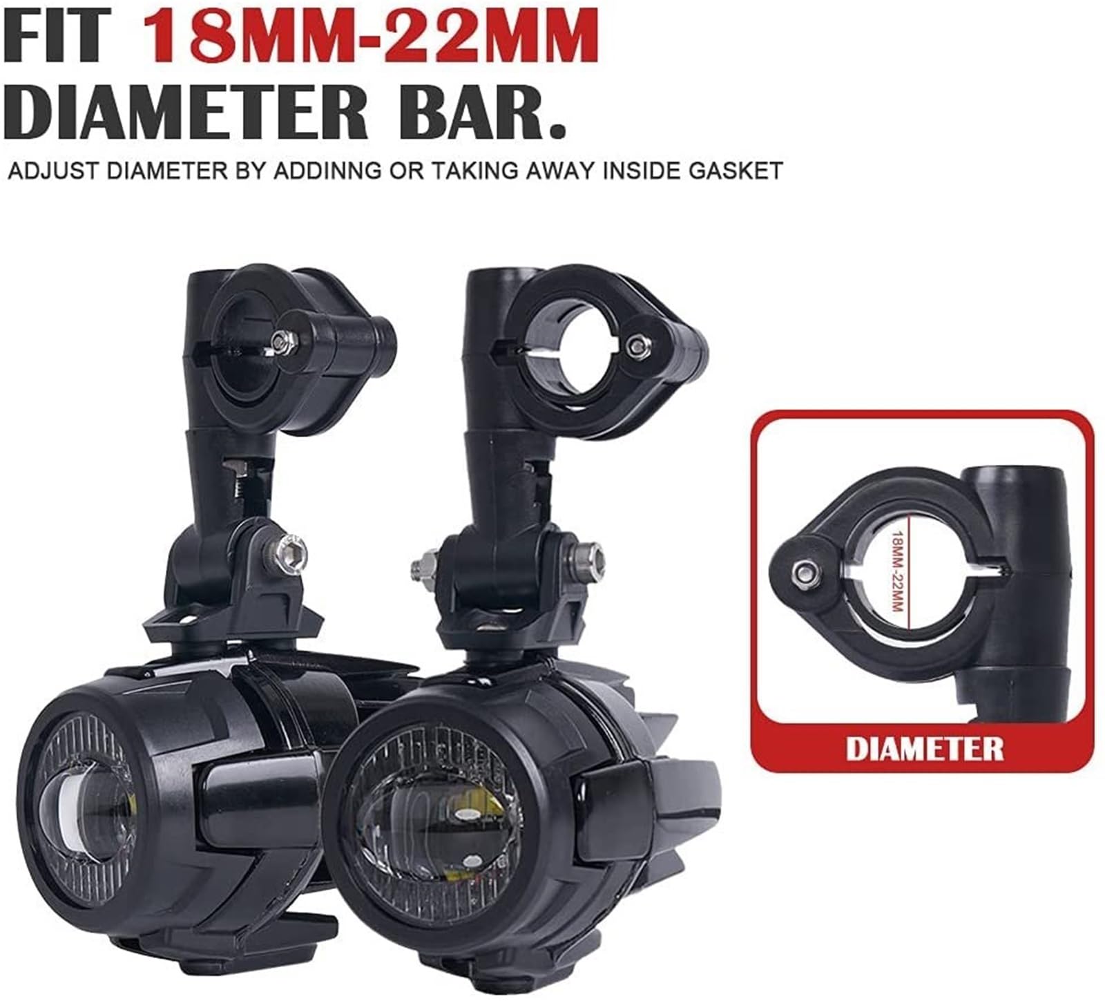LED Fendinebbia Faro Ausiliario A LED + Kit Montaggio Per BMW R1200GS Per ADV F800GS F700GS F650GS S1000XR Nero Con Cablaggio Relè Faro Moto